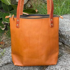 Vintage Portland Leather Goods Small Saddle Leather Tote